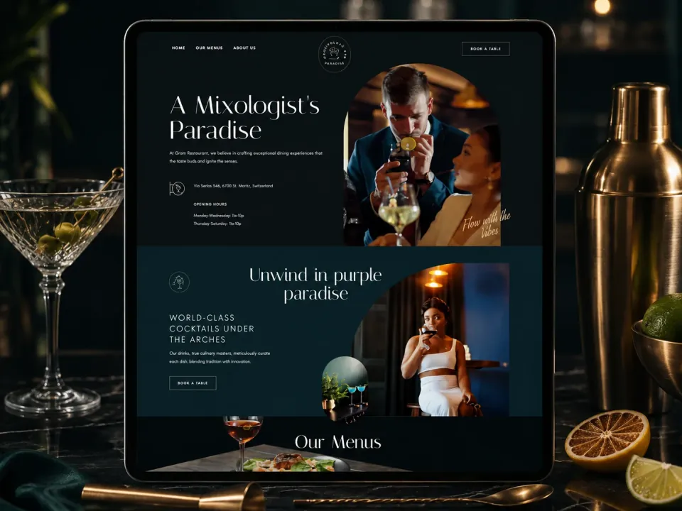 Sitio web · Bar de cócteles
