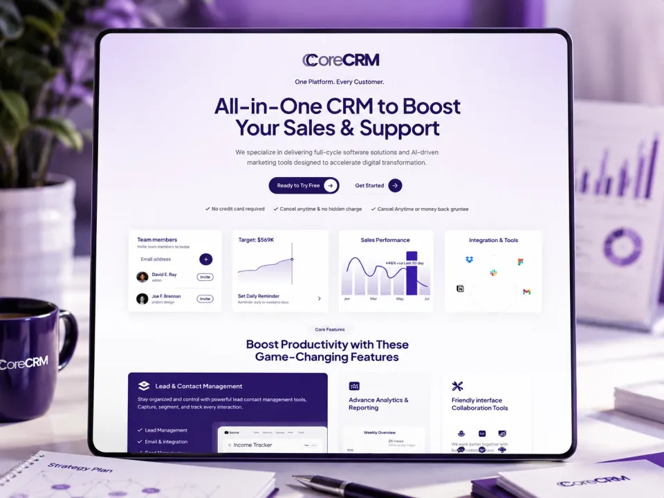 Sitio web · CRM de ventas